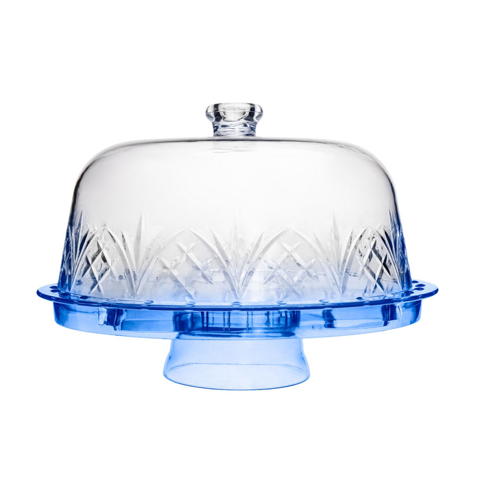 godinger Dublin Blue Acrylic 6 In 1 Cake Dome