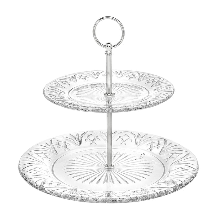 godinger Dublin Crystal 2 Tiered Serving Stand