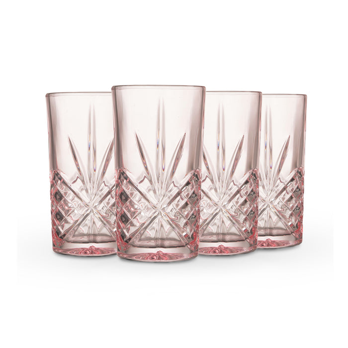 Godinger Dublin Crystal Blush Highball Set Of 4