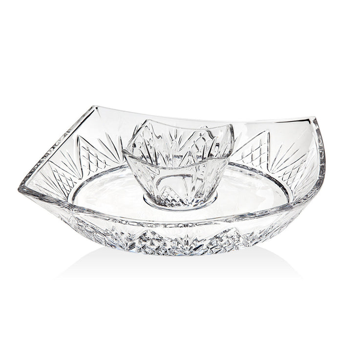 godinger Dublin Crystal Chip & Dip Bowl