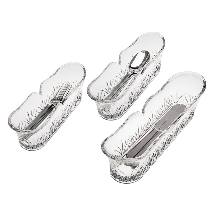Godinger Dublin Crystal Flatware Caddies Set Of 3