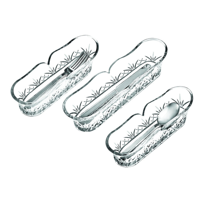 Godinger Dublin Crystal Flatware Caddies Set Of 3