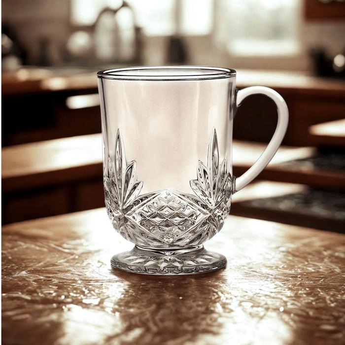 Godinger Dublin Crystal Footed Coffee Mug Set Of 4