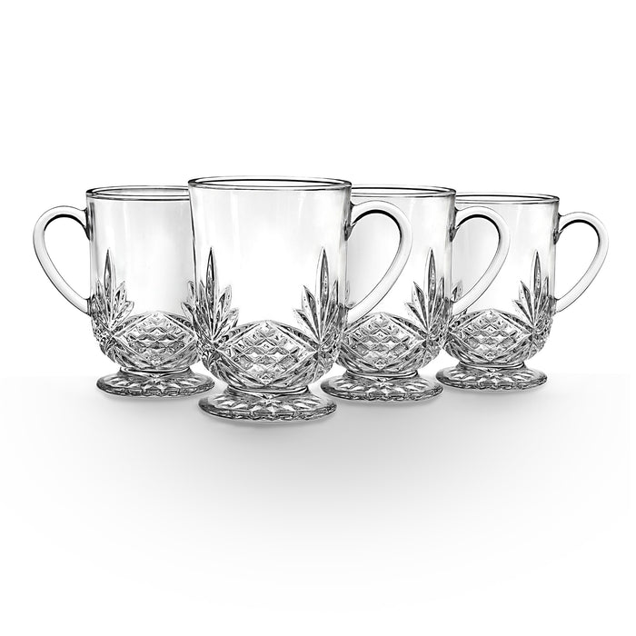 Godinger Dublin Crystal Footed Coffee Mug Set Of 4