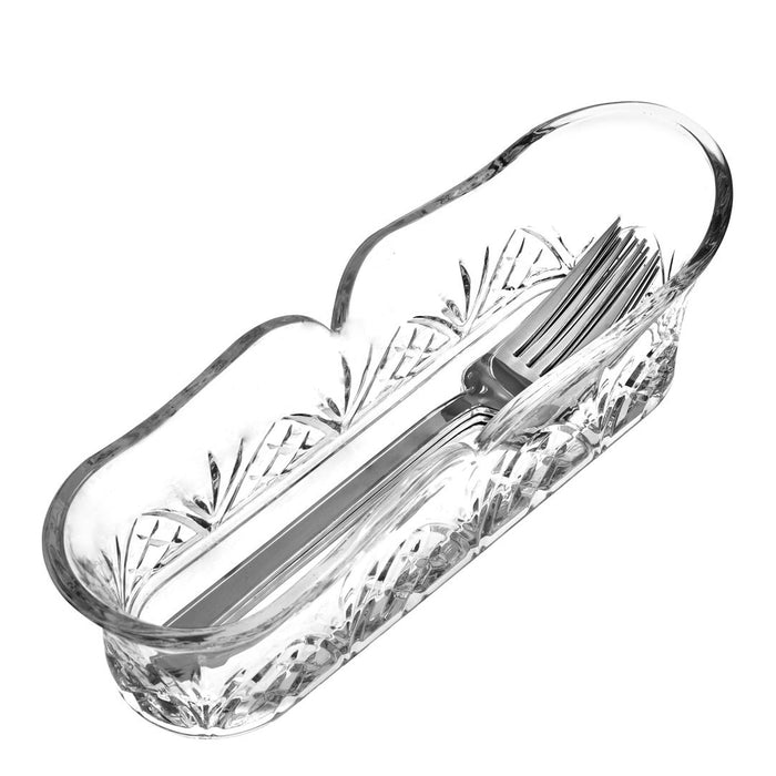 Godinger Dublin Crystal Fork & Spoon Caddy