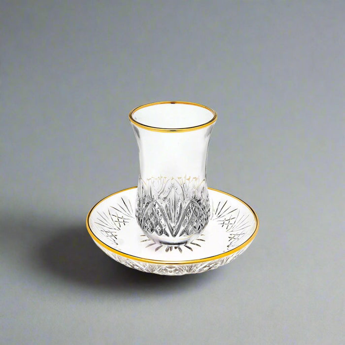 Godinger Dublin Crystal Gold Rim Kiddush Set