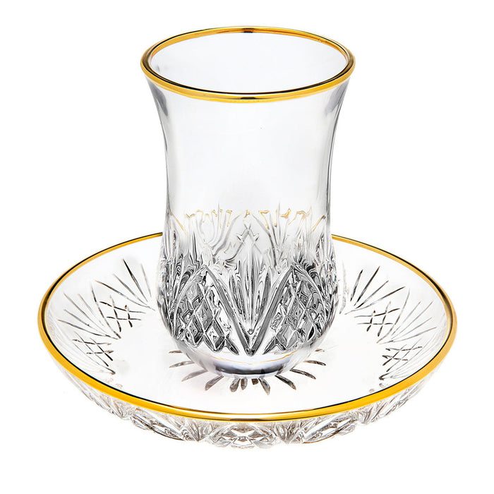 Godinger Dublin Crystal Gold Rim Kiddush Set