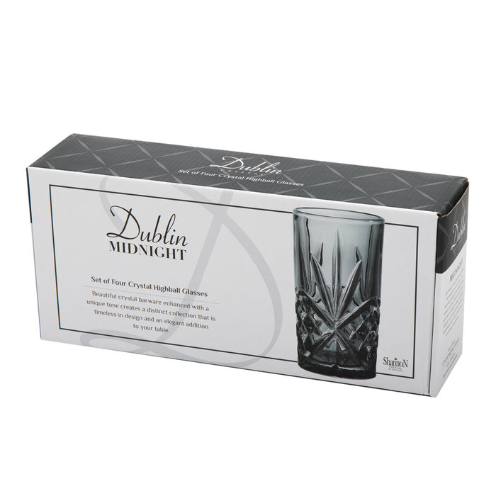 Godinger Dublin Crystal Midnight Highball Set Of 4