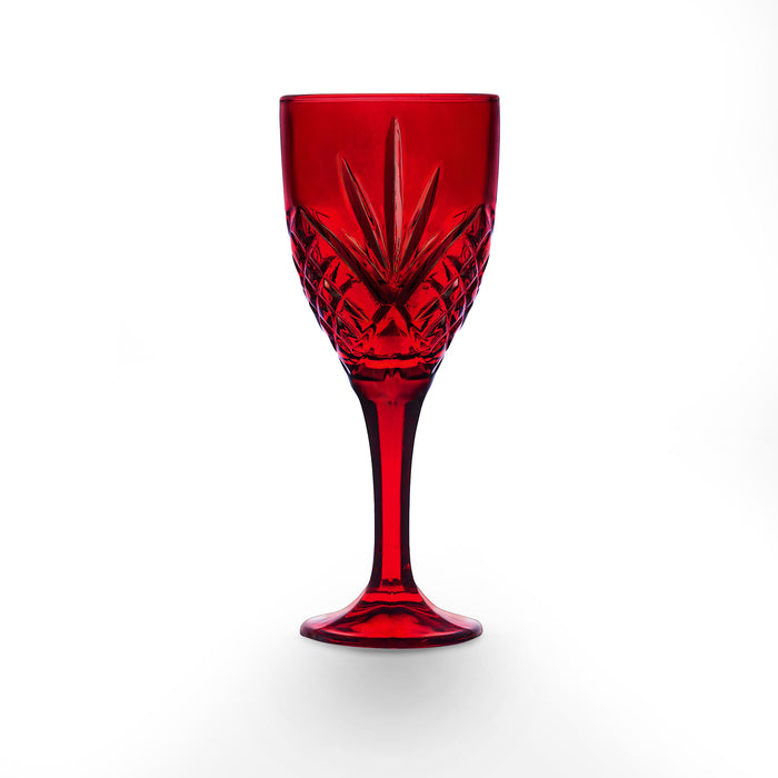 Godinger Dublin Crystal Red Goblet Set Of 4