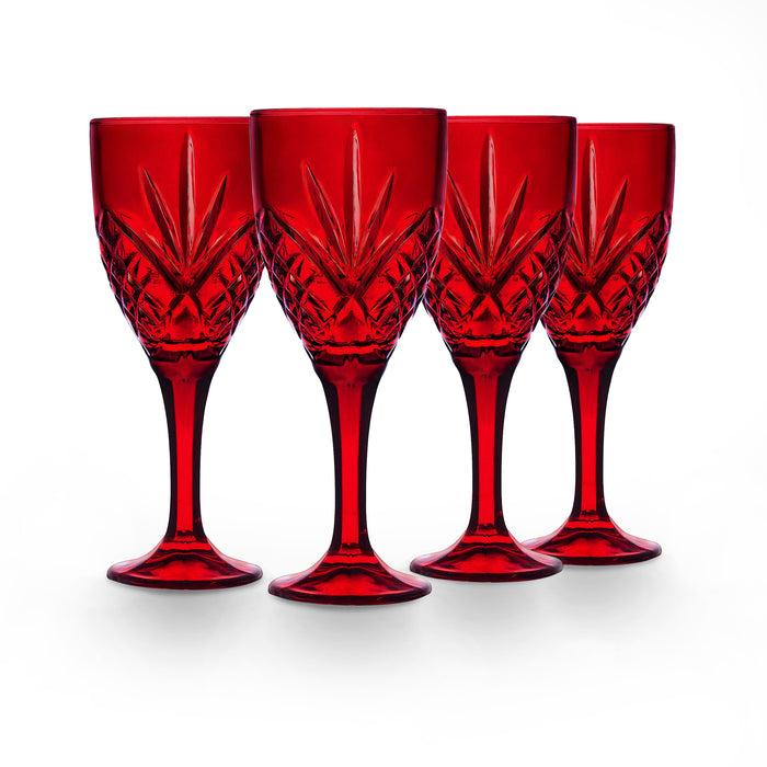 Godinger Dublin Crystal Red Goblet Set Of 4