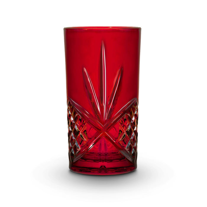 Godinger Dublin Crystal Red Highball Set Of 4