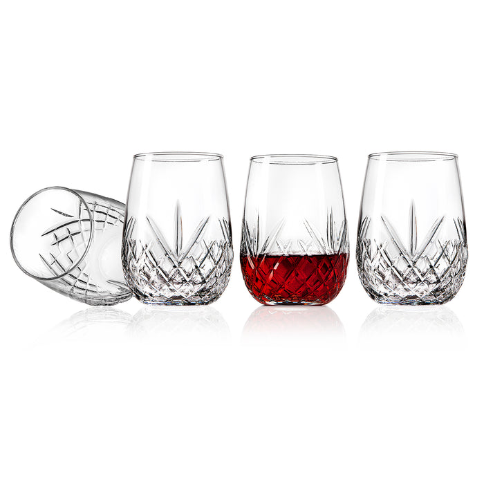 Godinger Dublin Crystal Stemless Wine Set Of 4