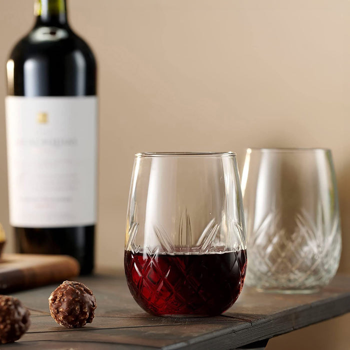 Godinger Dublin Crystal Stemless Wine Set Of 4