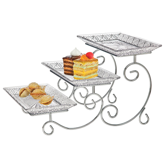 Godinger Dublin Crystal Three Tier Serving Stand