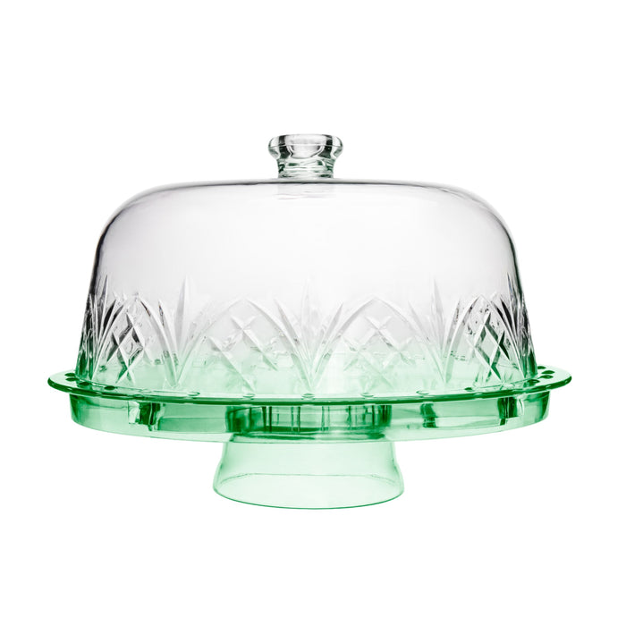 godinger Dublin Green Acrylic 6 In 1 Cake Dome
