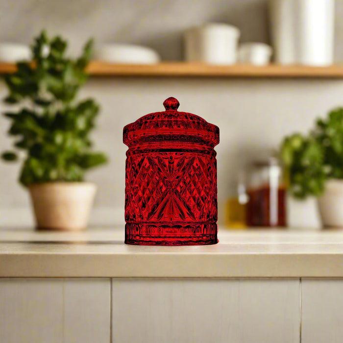 Godinger Dublin Red Crystal Kitchen Canister