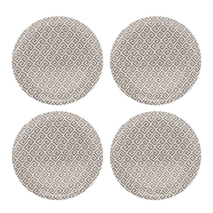 godinger Geometric Melamine Dinner Plate Set of 4