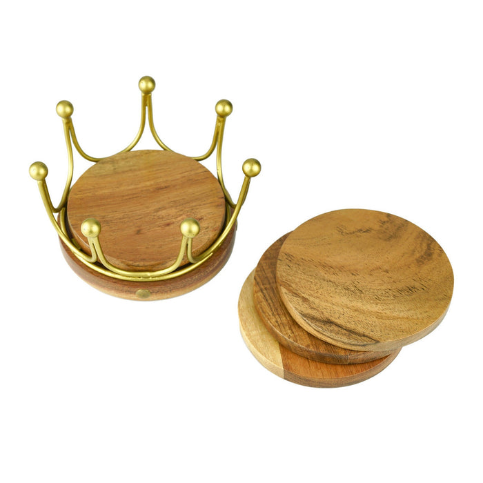 Godinger Gold Crown Coaster Set