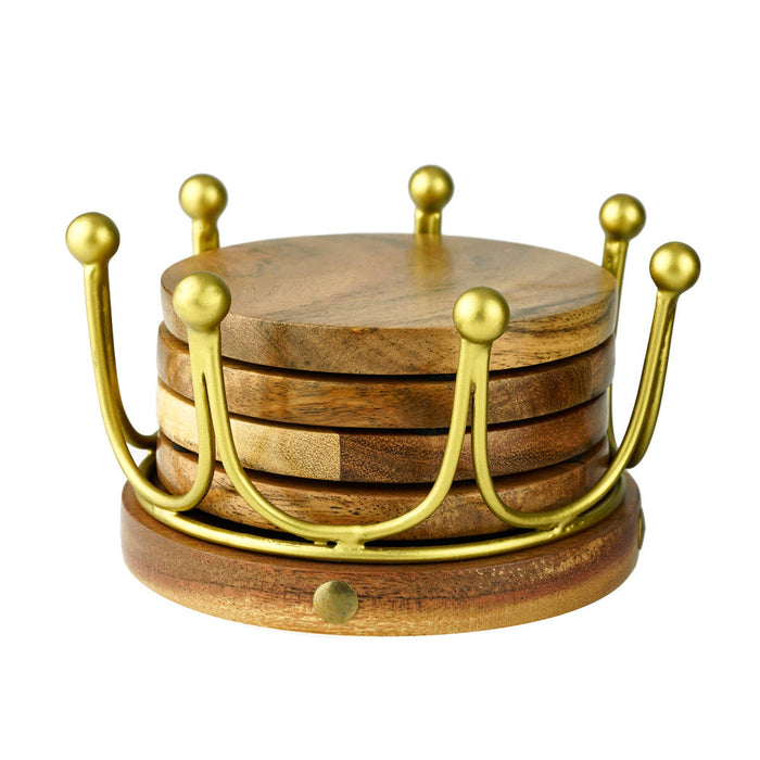 Godinger Gold Crown Coaster Set
