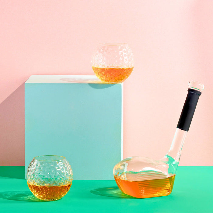 Godinger Golf 3 Piece Decanter Whiskey Set