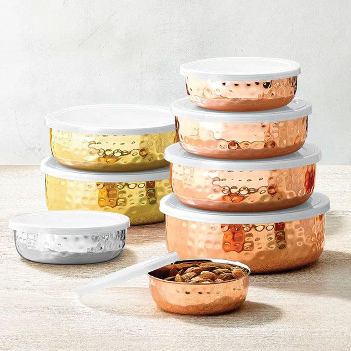 Godinger Hammered Gold 5 Piece Storage Bowl Set