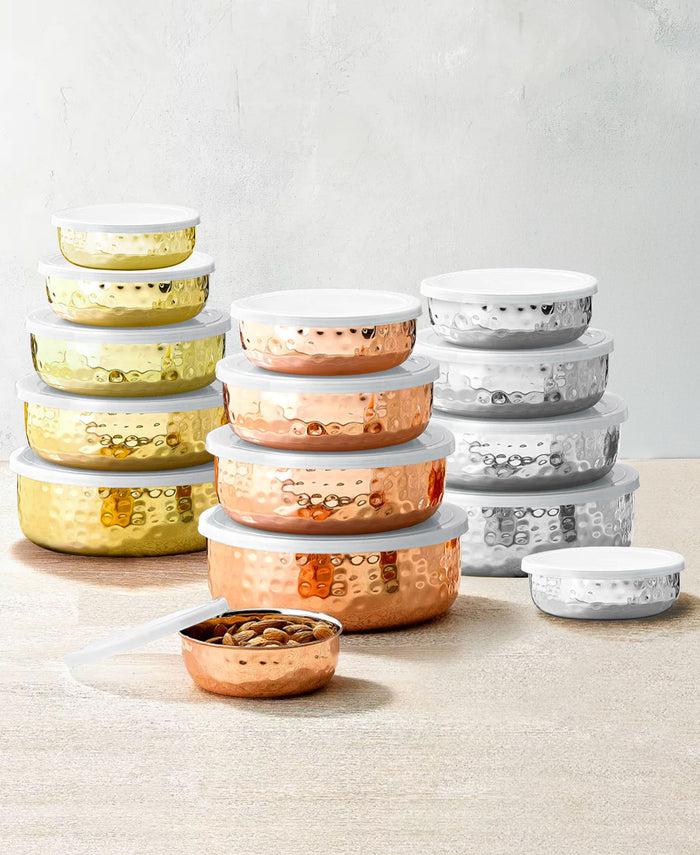 Godinger Hammered Gold 5 Piece Storage Bowl Set