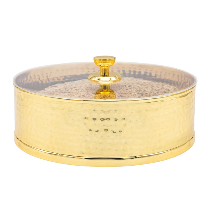 Godinger Hammered Gold Stainless Matzah Storage
