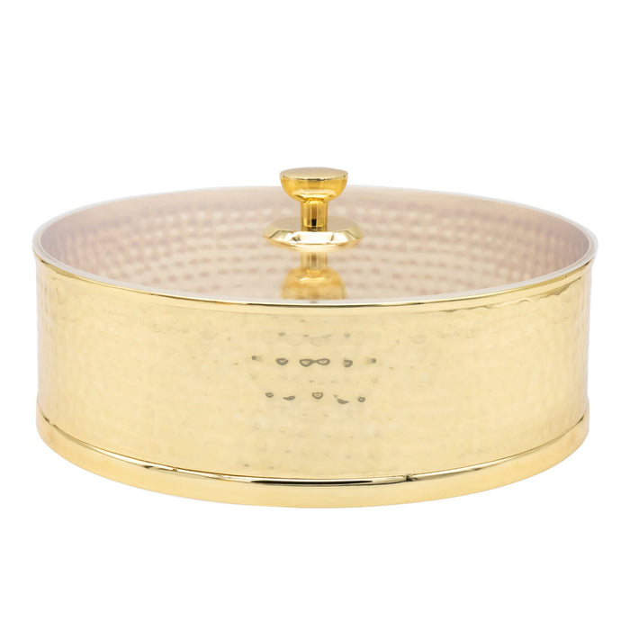 Godinger Hammered Gold Stainless Matzah Storage