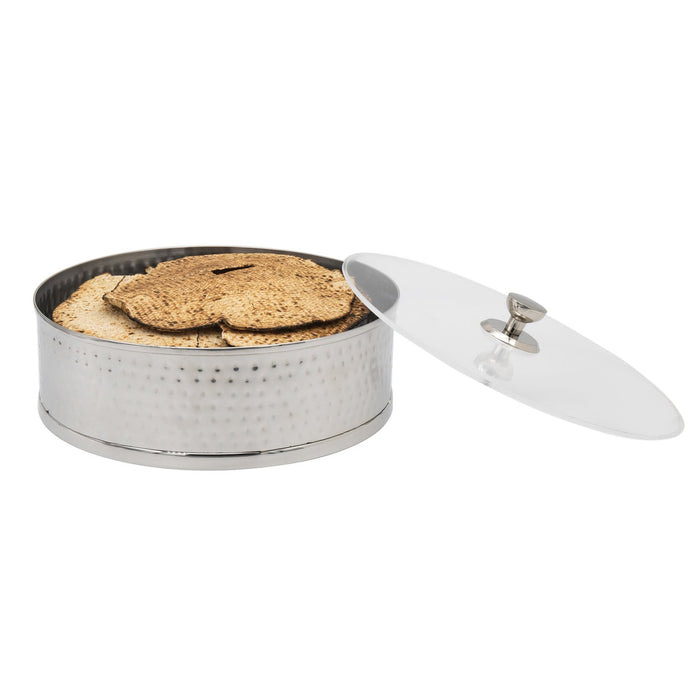 Godinger Hammered Stainless Matzah Storage