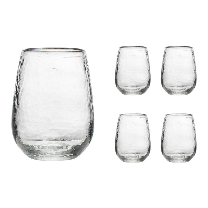 godinger Hammered Stemless Glass Set of 4