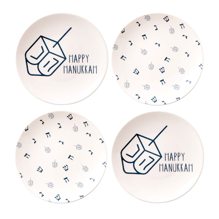 Godinger Hanukkah Dreidel Appetizer Plate Set Of 4