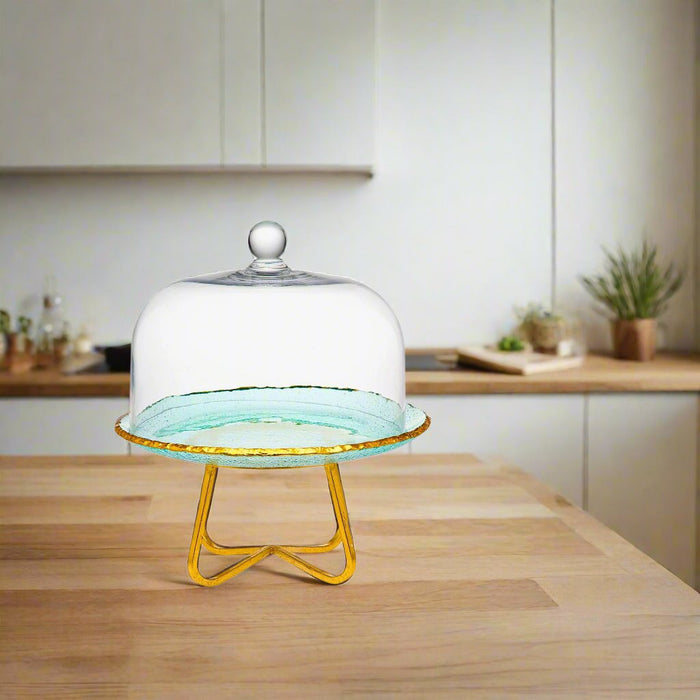 Godinger Harper Gold Edge Cake Dome