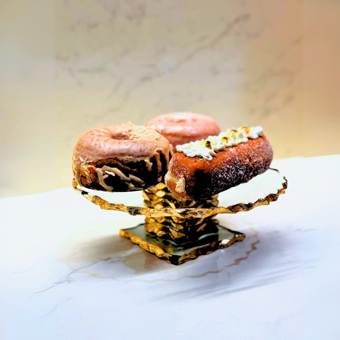 Godinger Harper Gold Edge Small Footed Cake Stand