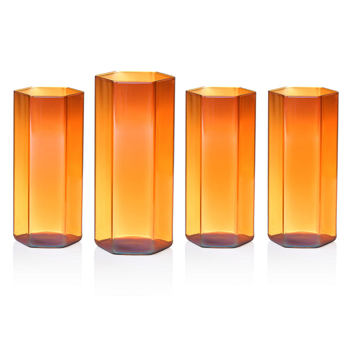 godinger Helix Amber Highball Set of 4