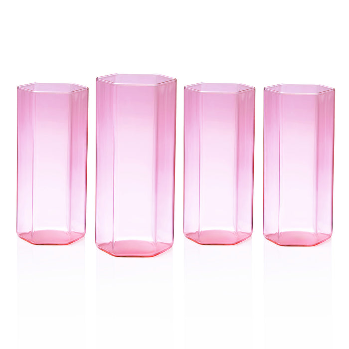 godinger Helix Pink Highball Set of 4