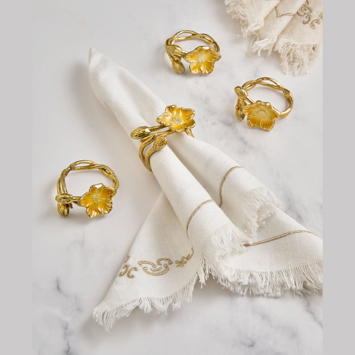 Godinger Hellebore Napkin Ring Set