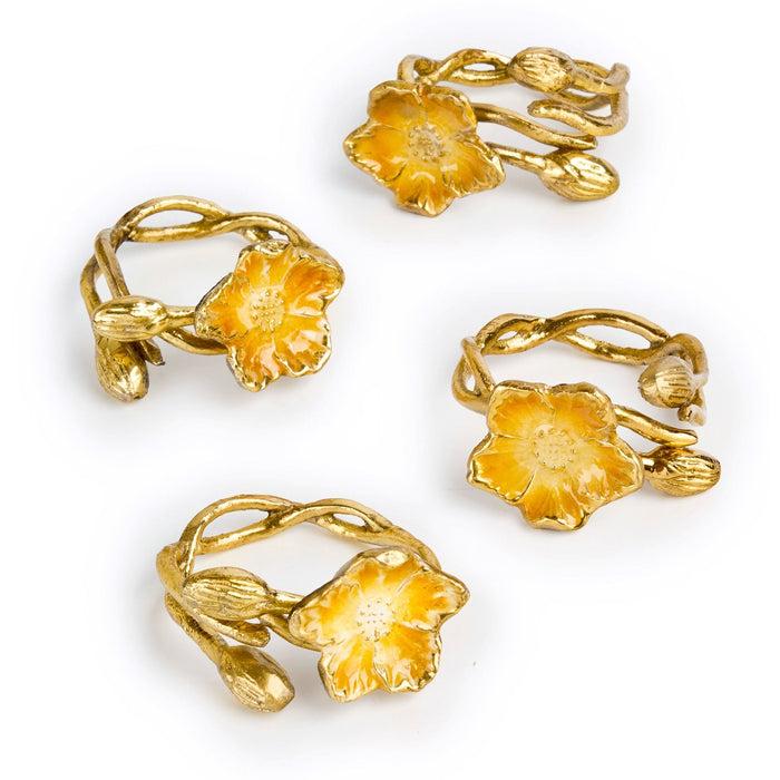 Godinger Hellebore Napkin Ring Set