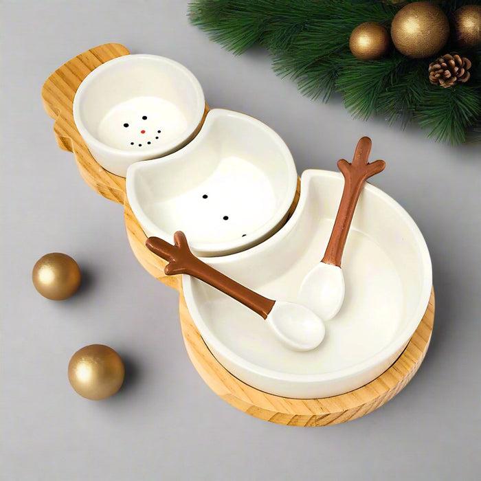 Godinger Holiday Snowman Appetizer Server