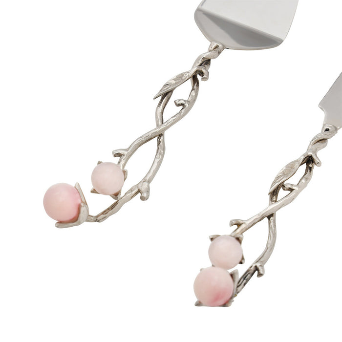 Godinger Hyaline Pink Cake Server Set