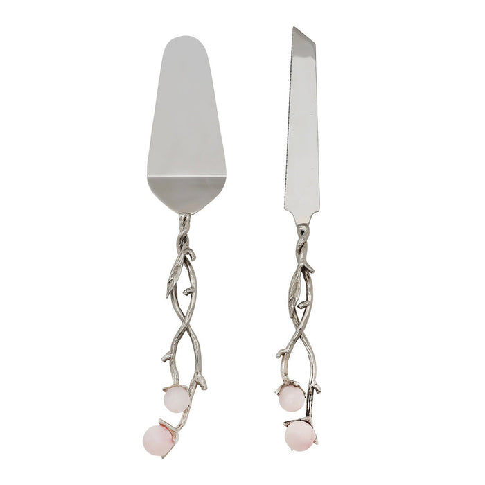 Godinger Hyaline Pink Cake Server Set