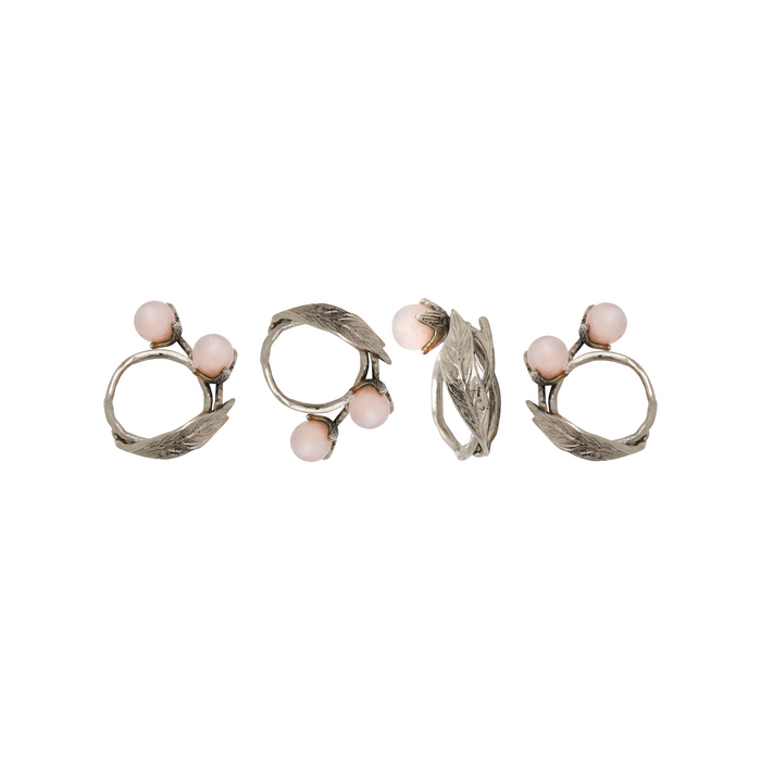 godinger Hyaline Pink Napkin Ring Set