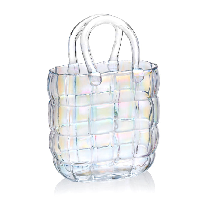godinger Iridescent Quilted Handbag Vase