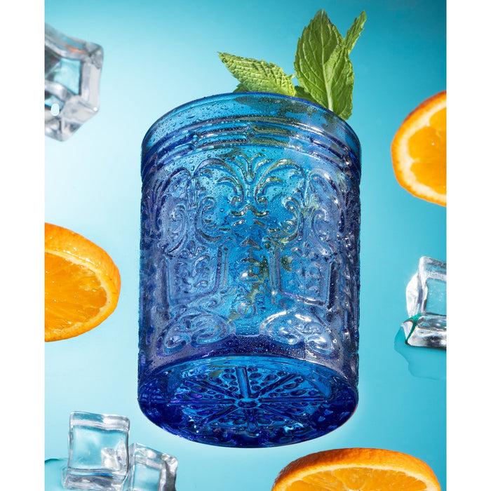 Godinger Jax Blue Double Old Fashion Set Of 4