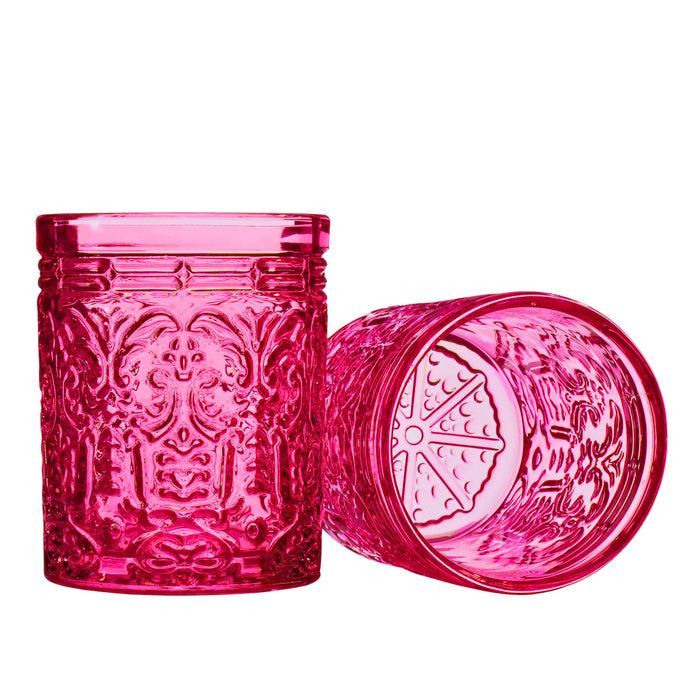 Godinger Jax Hot Pink Double Old Fashion Set Of 4
