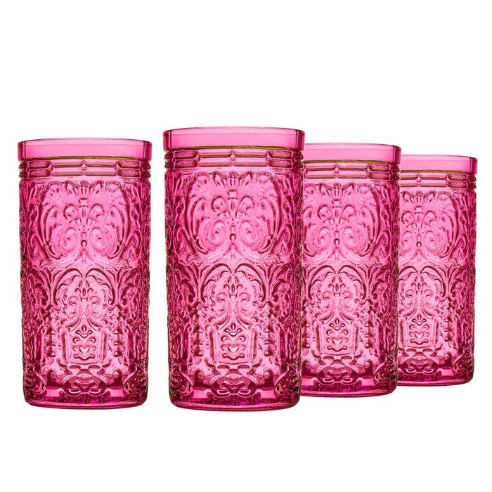 Godinger Jax Hot Pink Highball Set Of 4