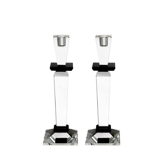 godinger Jeru Black Tapered Candlestick Set