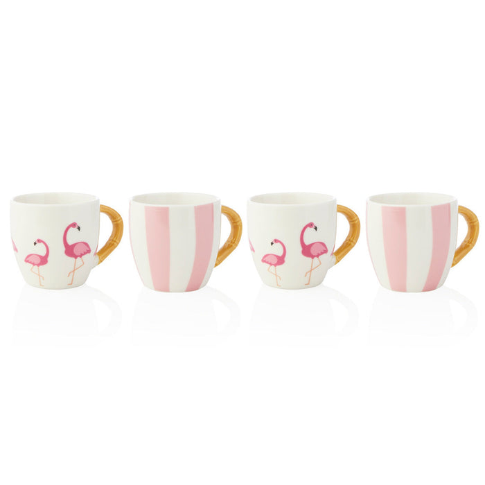 godinger Jill Zarin Flamingo Espresso Mug Set of 4