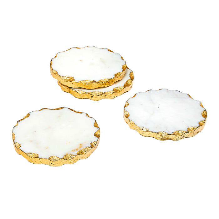 Godinger Lavi Marble Gold Organic Edge Coaster Set