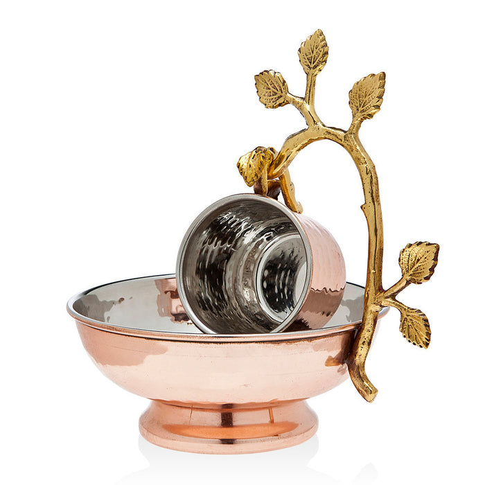 godinger Leaf Copper Hanging Wash Cup & Bowl