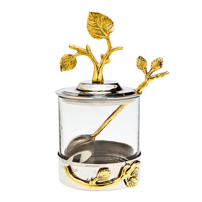 godinger Leaf Jam Jar with Spoon